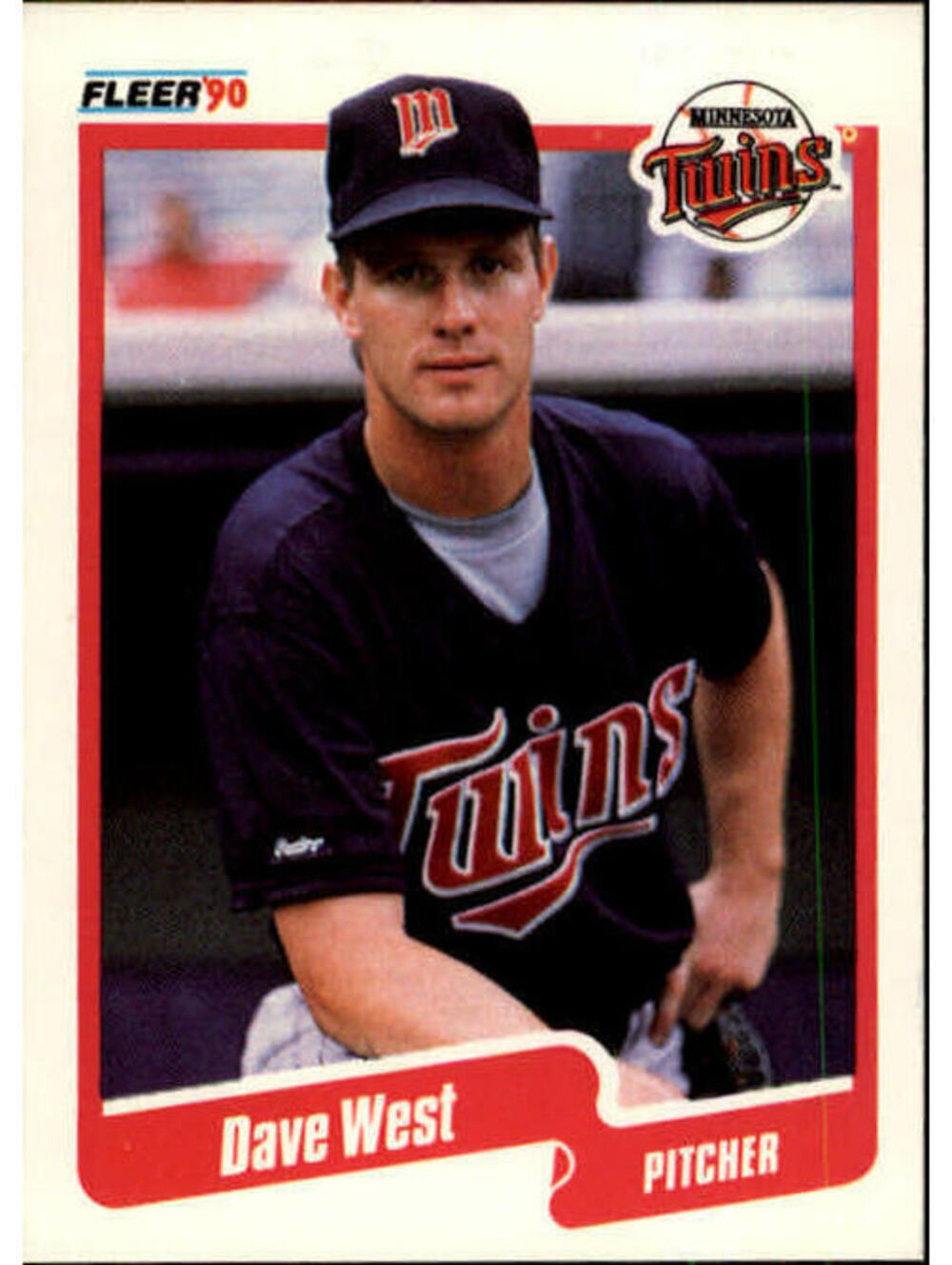 1990 Dave West Fleer Baseball Card #388 - Picture 1 of 2